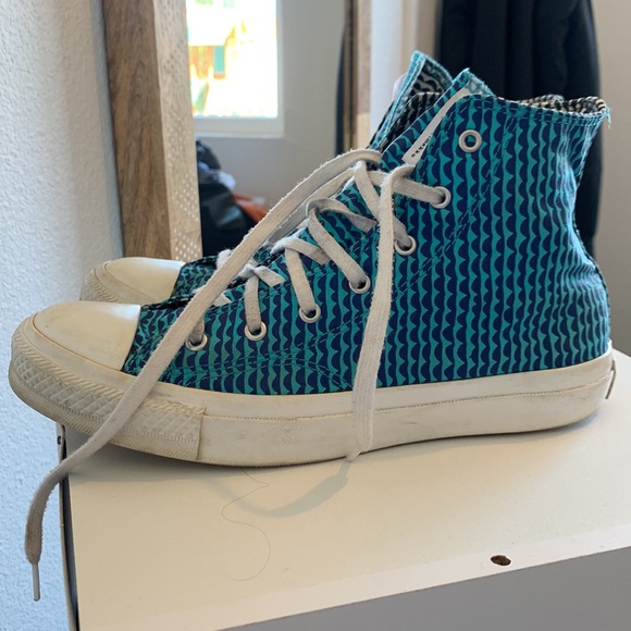 Marimekko for Converse high top turquoise print All Star sneakers women’s size 8 - Picture 2 of 15
